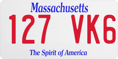 MA license plate 127VK6