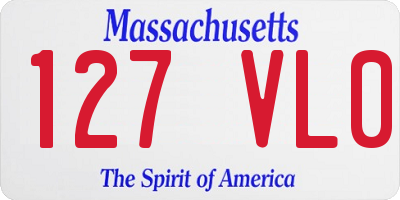 MA license plate 127VL0