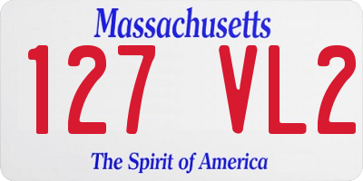 MA license plate 127VL2