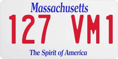 MA license plate 127VM1