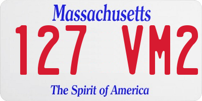 MA license plate 127VM2