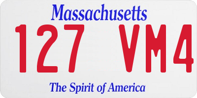 MA license plate 127VM4