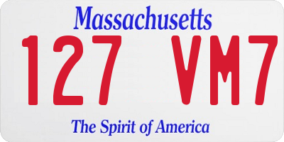MA license plate 127VM7