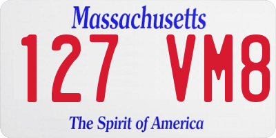 MA license plate 127VM8