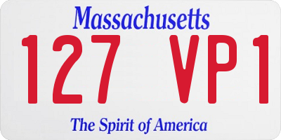 MA license plate 127VP1