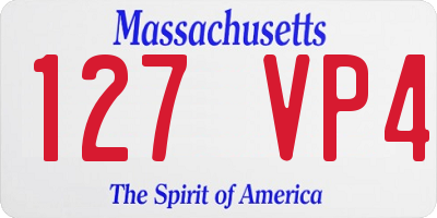 MA license plate 127VP4