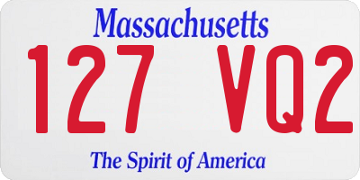 MA license plate 127VQ2