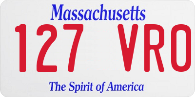 MA license plate 127VR0