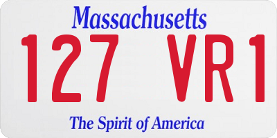 MA license plate 127VR1