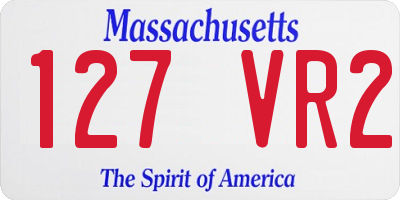 MA license plate 127VR2