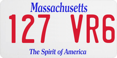 MA license plate 127VR6