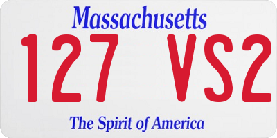 MA license plate 127VS2