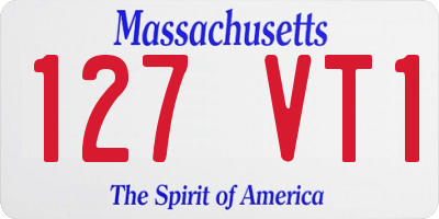 MA license plate 127VT1