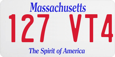 MA license plate 127VT4