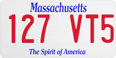 MA license plate 127VT5
