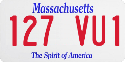 MA license plate 127VU1