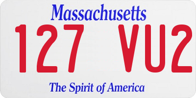 MA license plate 127VU2