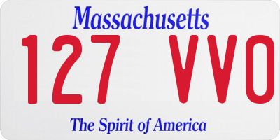 MA license plate 127VV0
