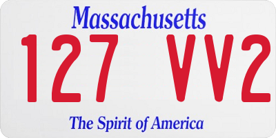 MA license plate 127VV2
