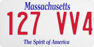 MA license plate 127VV4