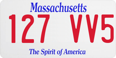 MA license plate 127VV5