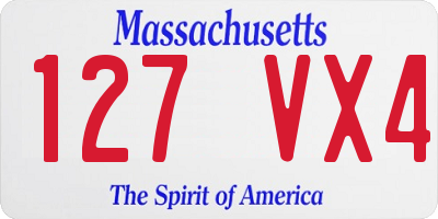 MA license plate 127VX4