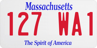 MA license plate 127WA1