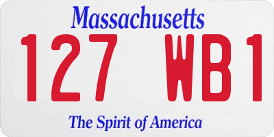 MA license plate 127WB1