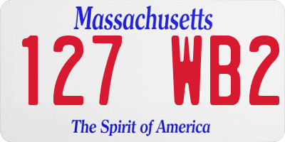 MA license plate 127WB2