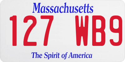 MA license plate 127WB9