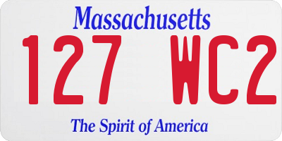 MA license plate 127WC2