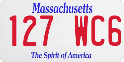 MA license plate 127WC6