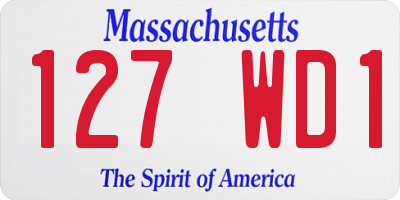 MA license plate 127WD1