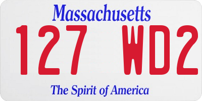 MA license plate 127WD2