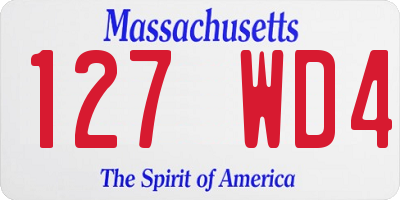 MA license plate 127WD4