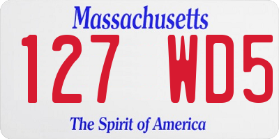 MA license plate 127WD5
