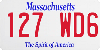 MA license plate 127WD6