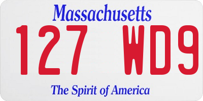 MA license plate 127WD9