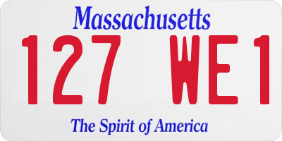 MA license plate 127WE1