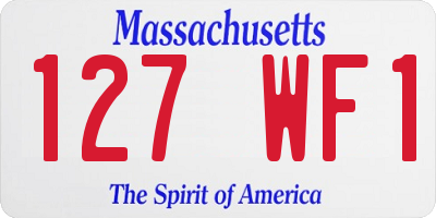 MA license plate 127WF1