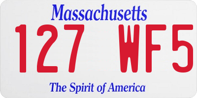 MA license plate 127WF5