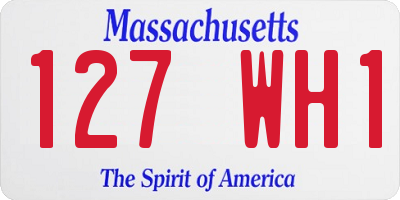MA license plate 127WH1