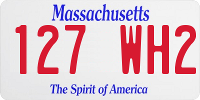 MA license plate 127WH2