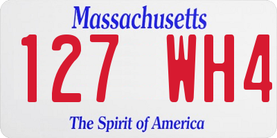 MA license plate 127WH4