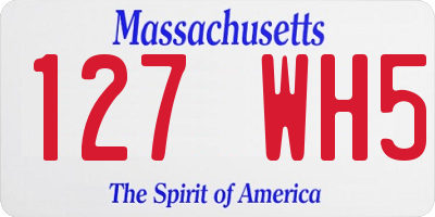 MA license plate 127WH5