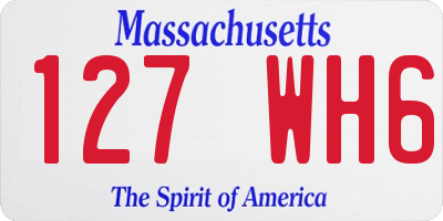 MA license plate 127WH6