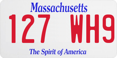 MA license plate 127WH9