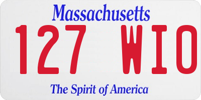 MA license plate 127WI0