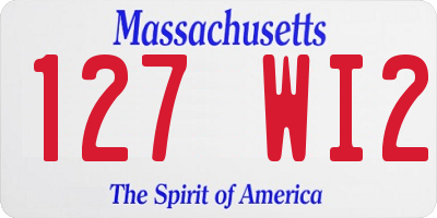 MA license plate 127WI2
