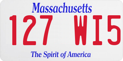 MA license plate 127WI5